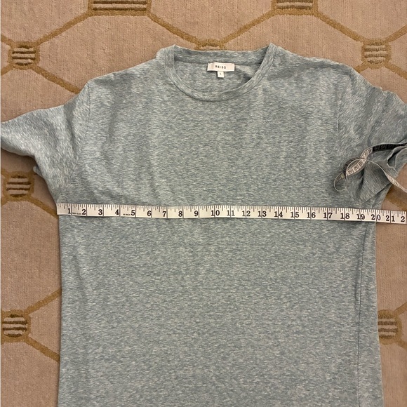 Reiss Short Sleeve Tee Light Blue Marl - Picture 5 of 9